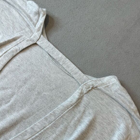 Athleta USA Criss Cross Open Back Super soft Modal Sweatshirt Light Gray Size M - Picture 14 of 16